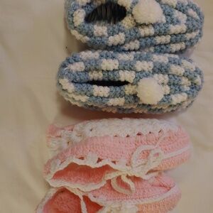 Hand Knit Sock Slippers (2 pair)